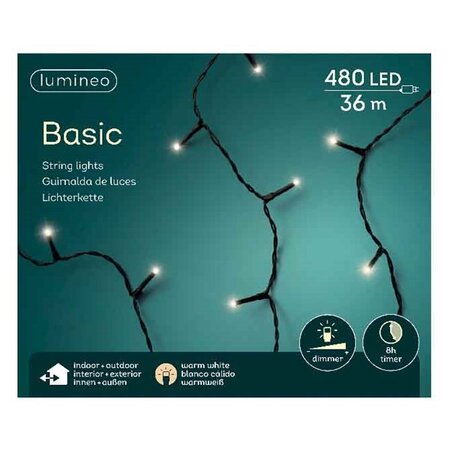 Basic rice lights 480led 36m warm white | Lumineo 494269