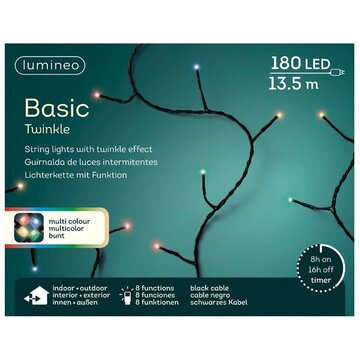 Basic Twinkle Lights 180led 13.5m multicolor | Lumineo 494151