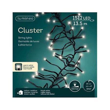 Cluster Lights 1512led 13.5m warm white | Lumineo 494702