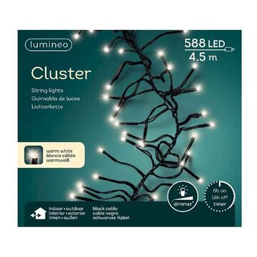 Cluster Lights 588led 4.5m warm white | Lumineo 494691