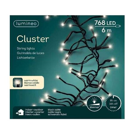 Cluster lights 768led 6m warm white | Lumineo 494696