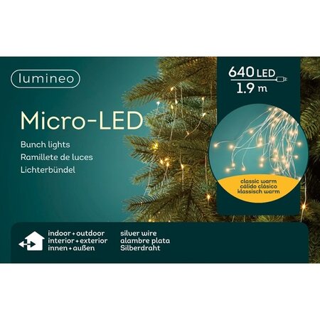 MicroLED bunch lights 640led 1,9m classic warm | Lumineo 496986