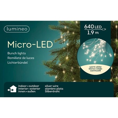 MicroLED bunch lights 640led 1,9m warm white | Lumineo 497009