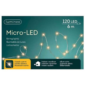 MicroLED strengverlichting 120led 6m classic white | Lumineo 497037