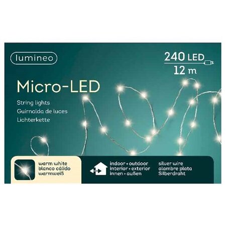 MicroLED strengverlichting 240led 12m warm white | Lumineo 497031