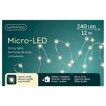 MicroLED strengverlichting 240led 12m warm white | Lumineo 497031